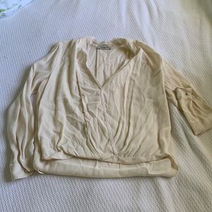 Sam & Lavi long sleeve cream semi sheer dress shirt